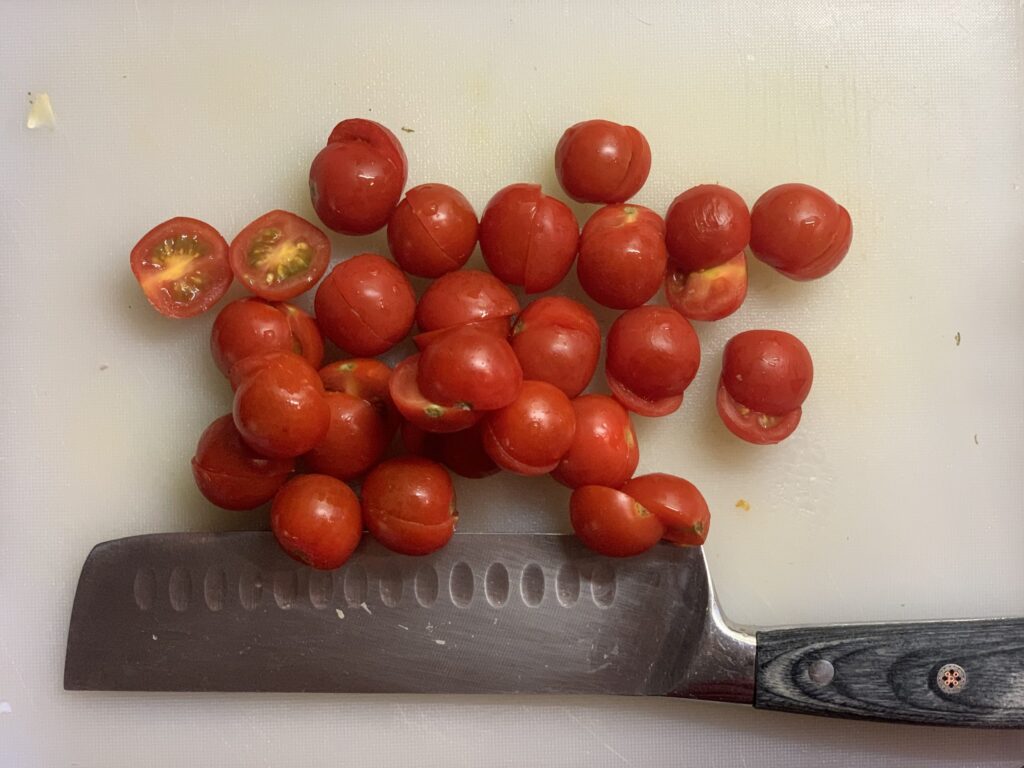 Chop the tomatoes