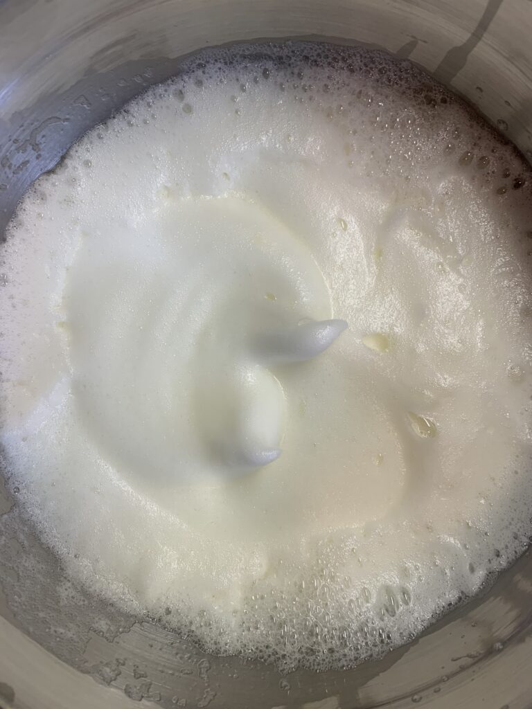 egg whites whisked